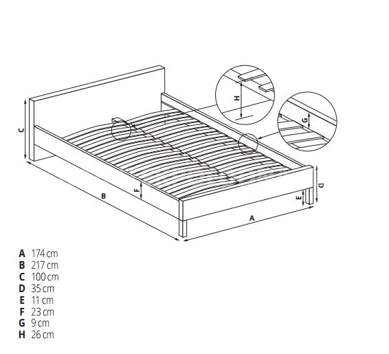 Manželská postel SANDY