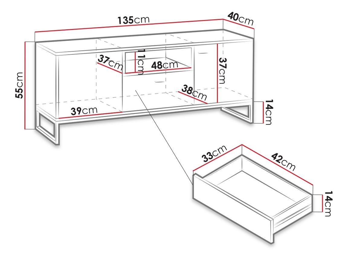 Televizní stolek OLIVER OL-07