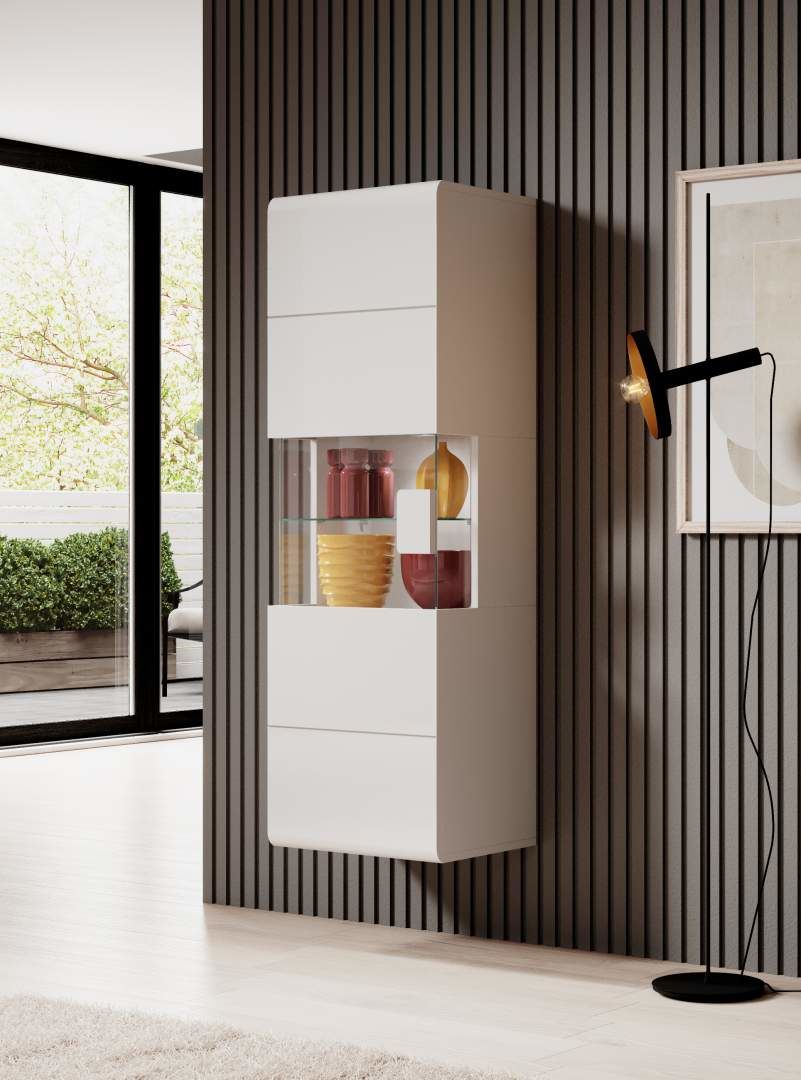 Závěsná vitrína TOLEDO Bílá/ bílý lesk