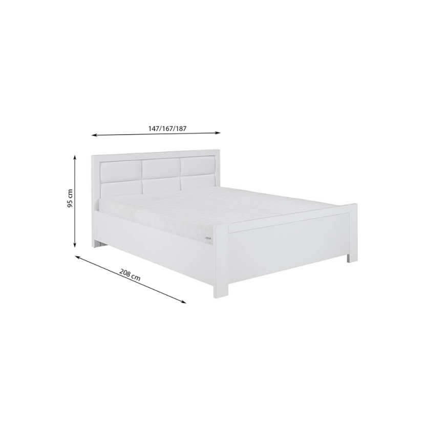 Manželská postel NEW YORK - čalouněné čelo