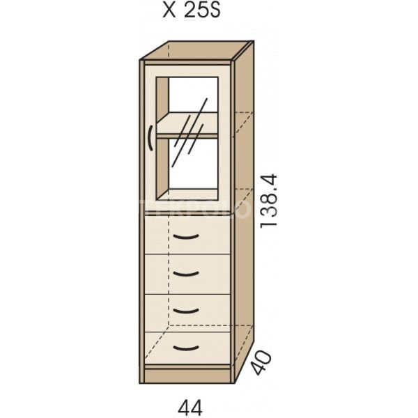 Regál se zásuvkami JIM 5 X 25S