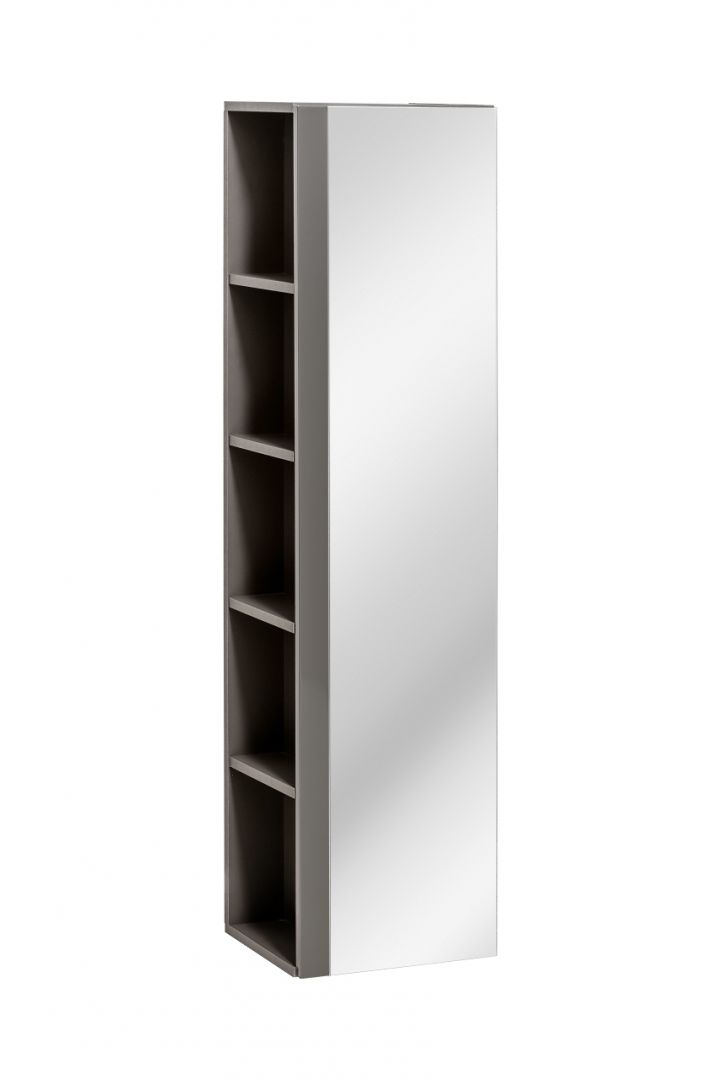 Koupelnová skříňka TWIT GREY 802 - vysoká se zrcadlem