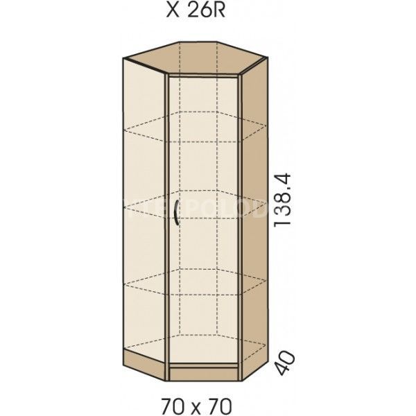 Rohová skříň JIM 5 X 26R