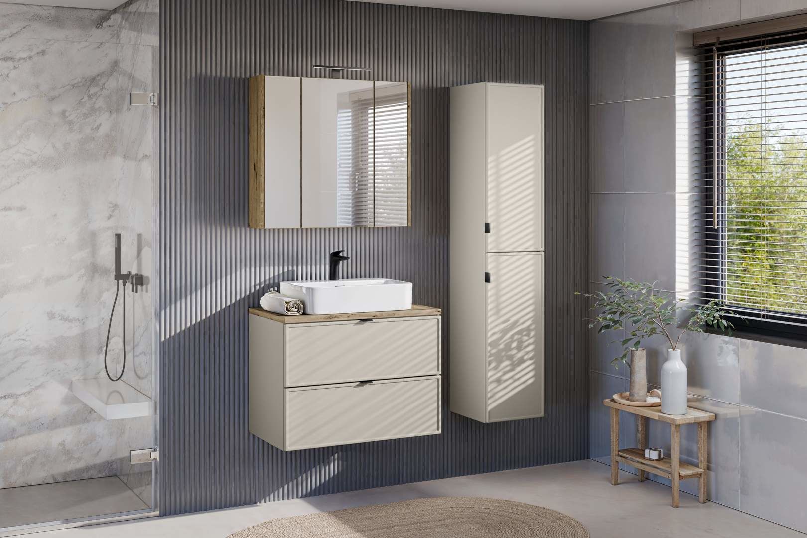 Koupelnová skříňka BELA KAŠMÍR 82-80 - pod umyvadlo 80