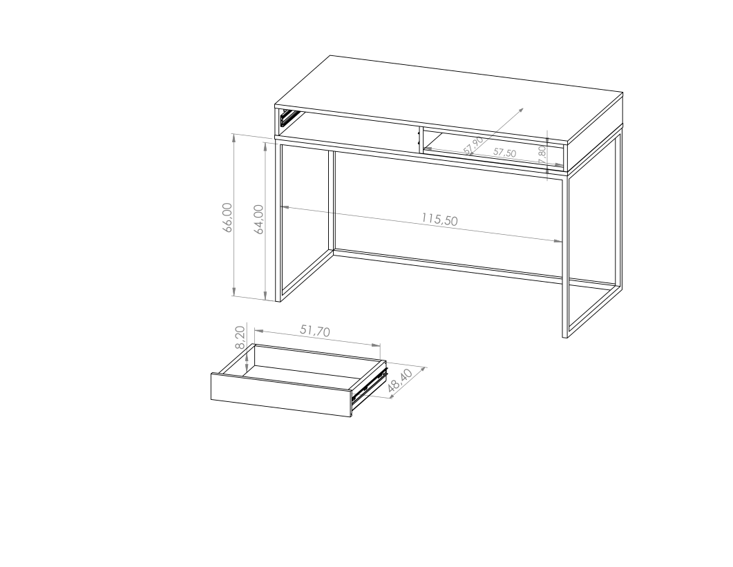 Pracovní stolek OLIVER OL-01