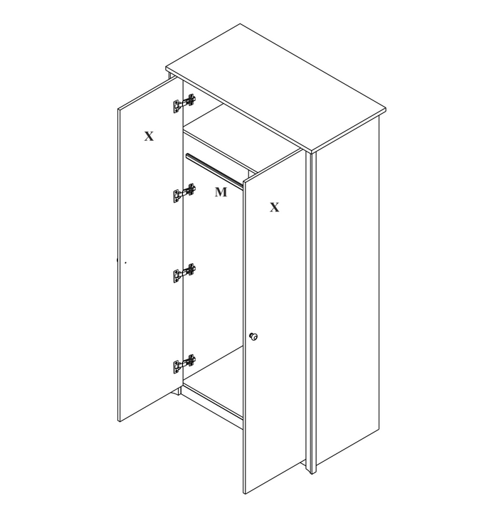 Šatní skříň Finezia F2 Dub Sononma čokoláda