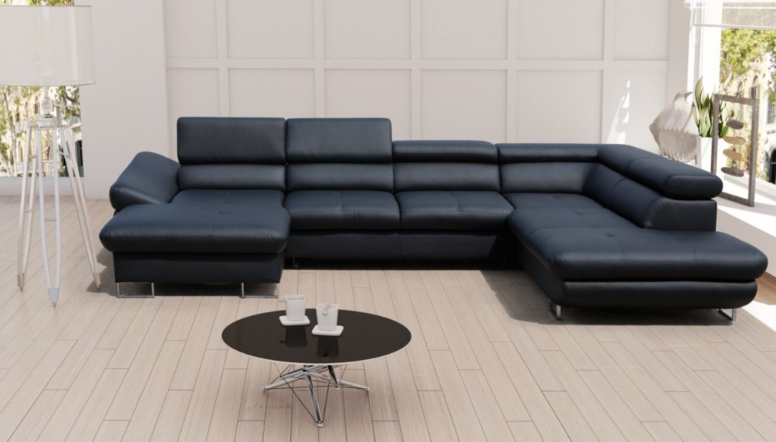 Kožená sedací souprava AVOLA do U