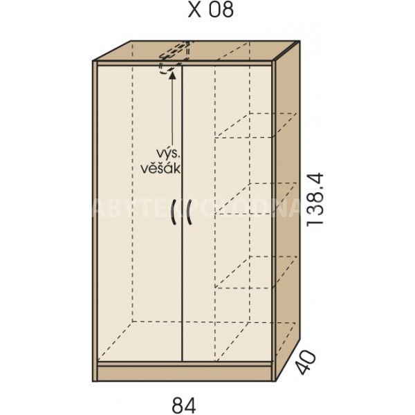Šatní skříň JIM 5 X 08