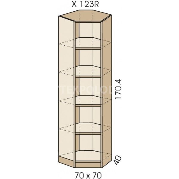 Rohová skříň JIM 5 X 123R