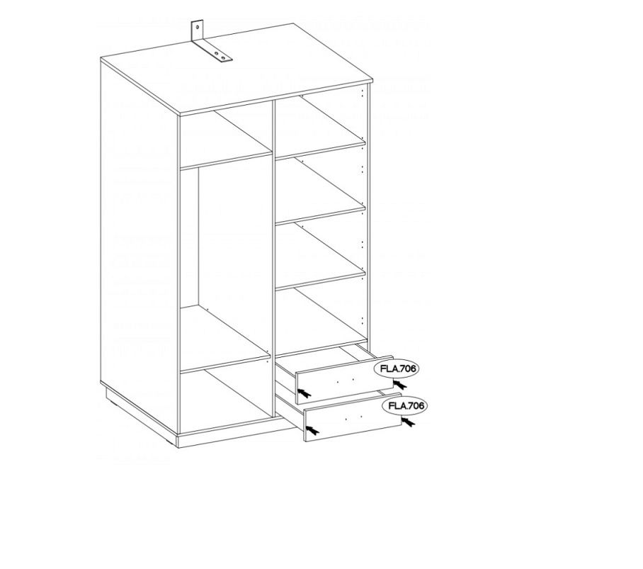 Šatní skříň FLAVIA WHAR 2D2S