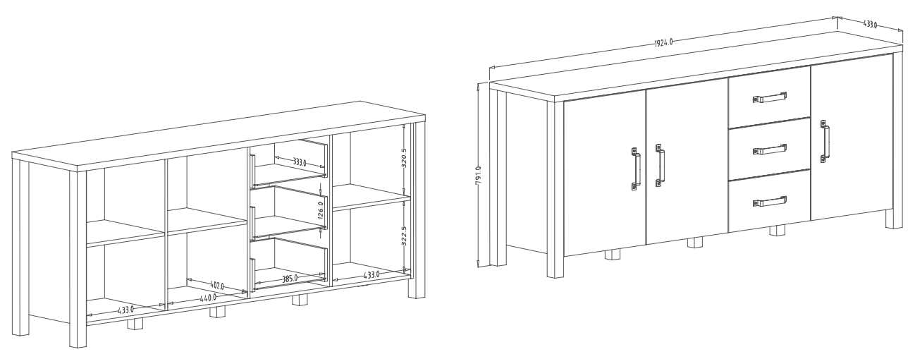 Komoda II OLIN Appenzellský smrk