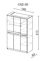 Šatní skříň KREMONA II 3D