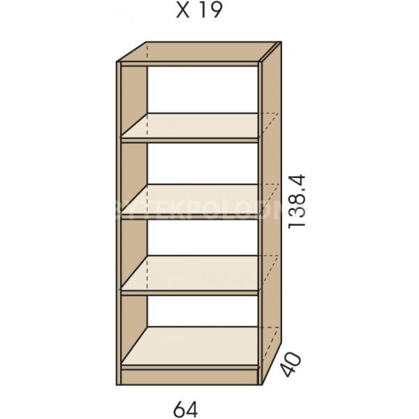 Policový regál JIM 5 X 19