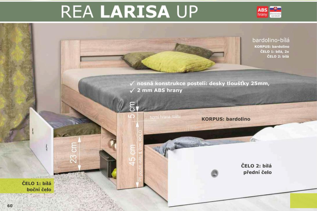 Manželská postel REA LARISA 140