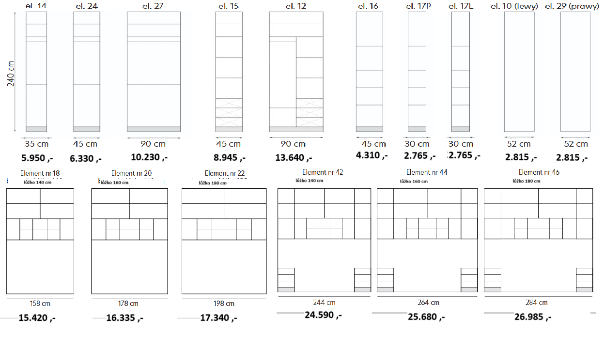 Šatní skříň VARIA SLEEP III Bílý lesk
