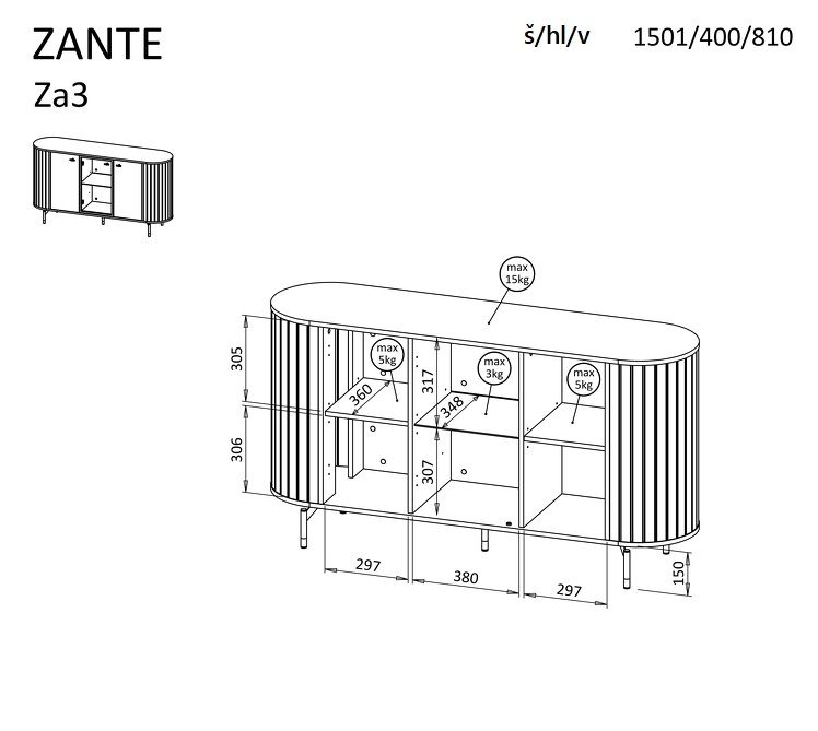 Komoda ZANTE 3