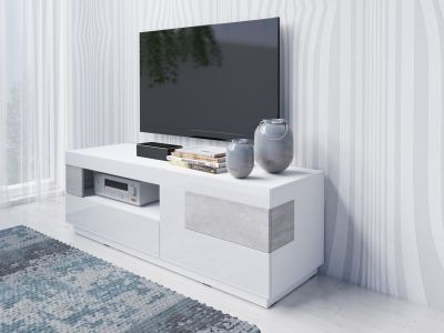 TV komoda 160 SILKE Bílá - Colorado Beton
