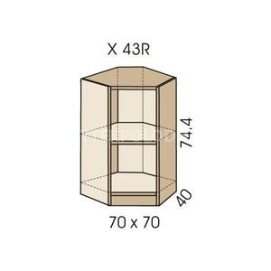 Rohová skříň JIM 5 X 43R