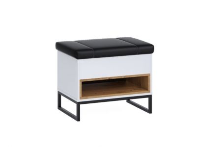 Botník lavice OLIVER OL-03 bílý mat/artisan