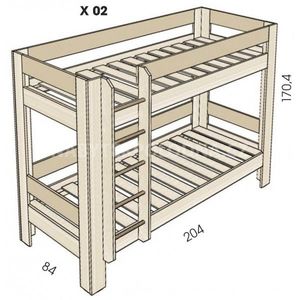 Dětská patrová postel JIM 5 X 02