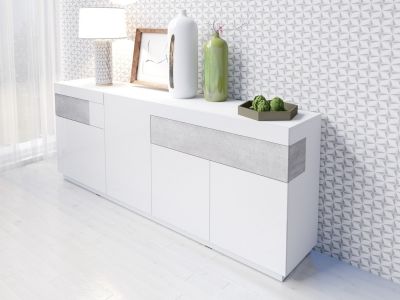 Komoda I SILKE Bílá - Colorado Beton