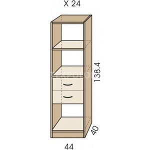 Regál se zásuvkami JIM 5 X 24