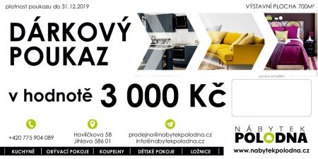 dárkový poukaz v hodnotě 3000 Kč