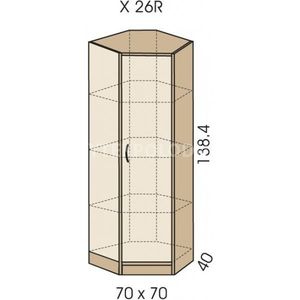 Rohová skříň JIM 5 X 26R