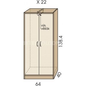 Šatní skříň JIM 5 X 22