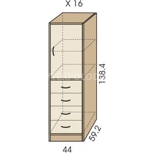 Kombinovaná skříň JIM 5 X 16