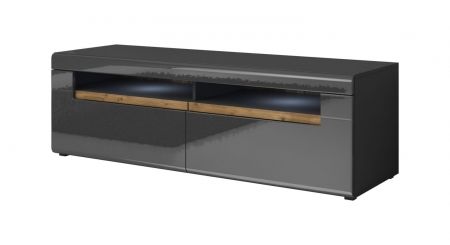 TV komoda HEKTOR 160 Šedá - šedý lesk